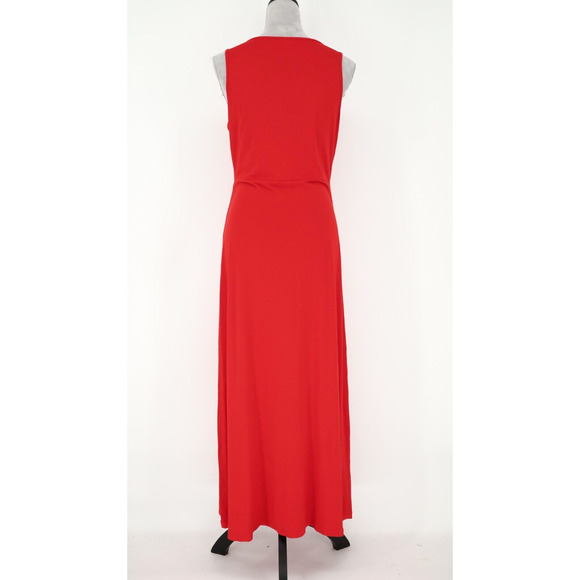Vince Camuto Dress Womens Medium Red Maxi Stretch Knit Sleeveless Beach Resort - Picture 2 of 12